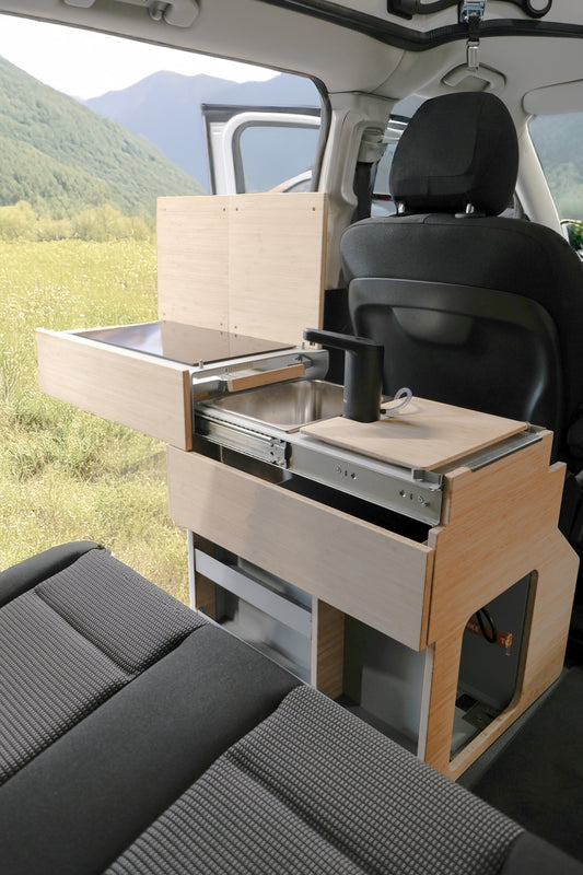 Camper keukenblok: koken, spoelen en opbergen in één slimme module